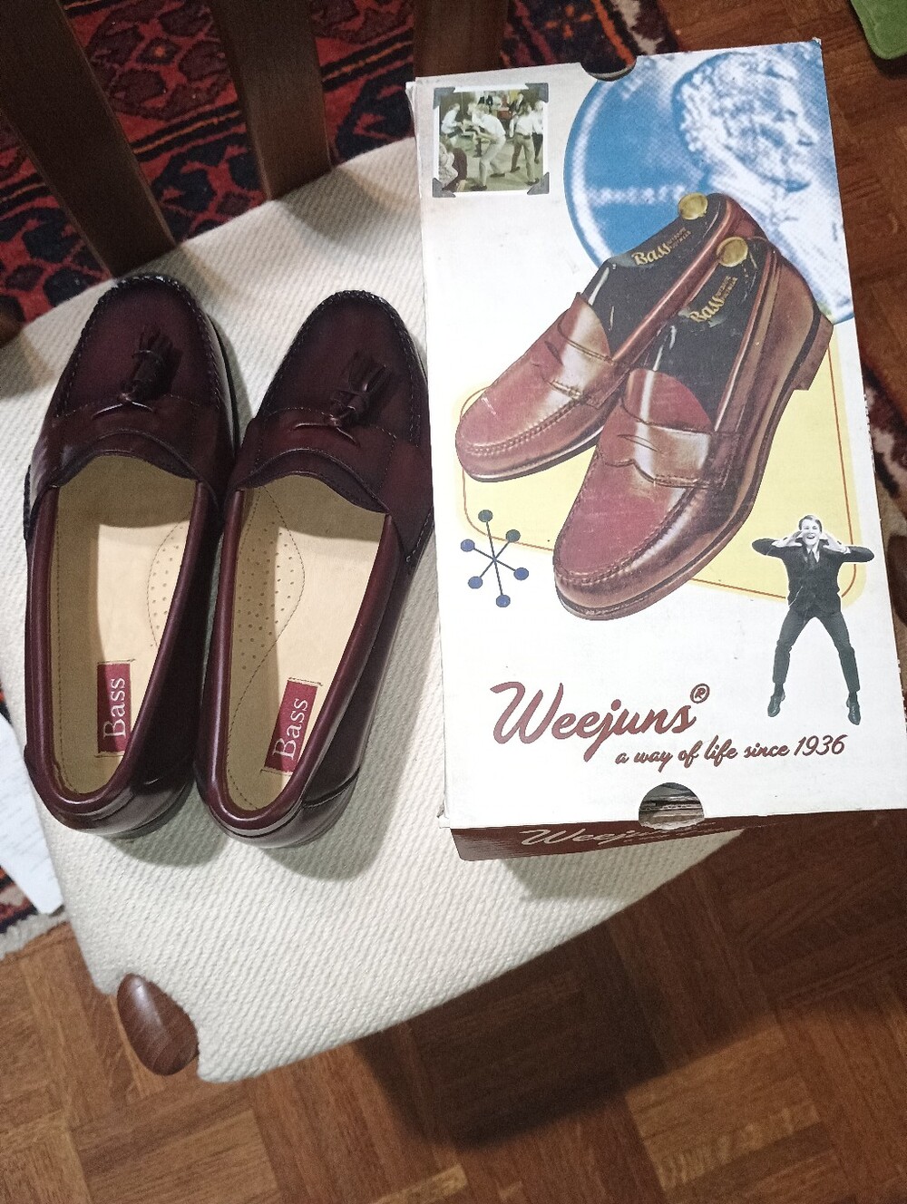 G.H. Bass Harrison II Tassel Loafers Mens 10.5 D Burgundy Dress Shoes Unworn NWT
